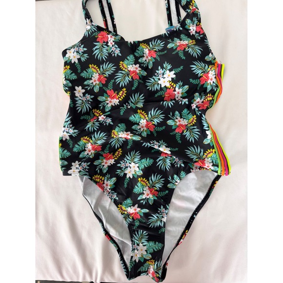 Emme Jordan Floral One Piece Swimsuit Tummy Control Lined Colorful S - Picture 2 of 6